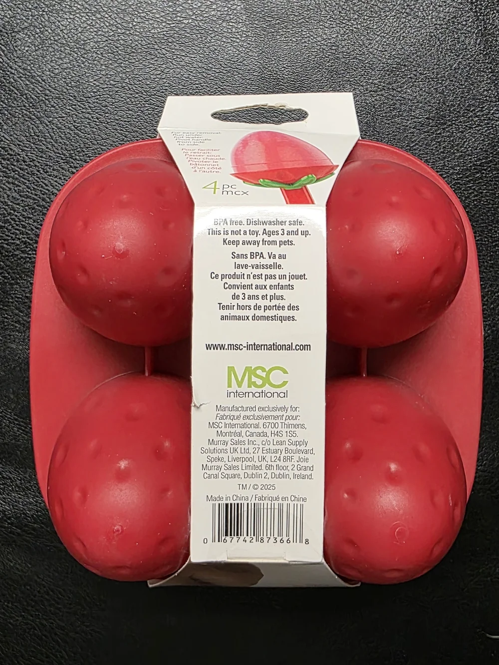 NWT Joie Strawberry Shaped Freeze Pops Molds | Reusable 4-Piece Set BPA-Free